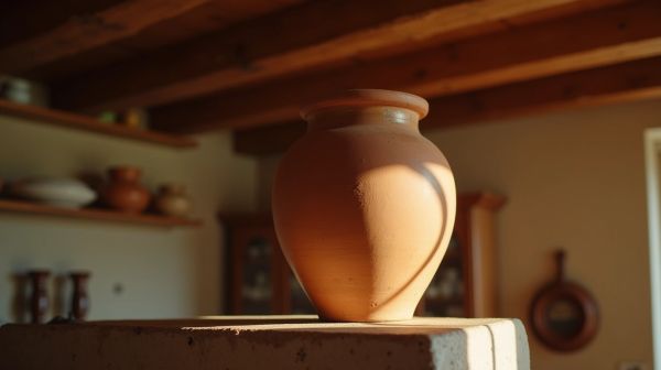 Terre cuite au plafond : la matière brute qui réchauffe une cuisine